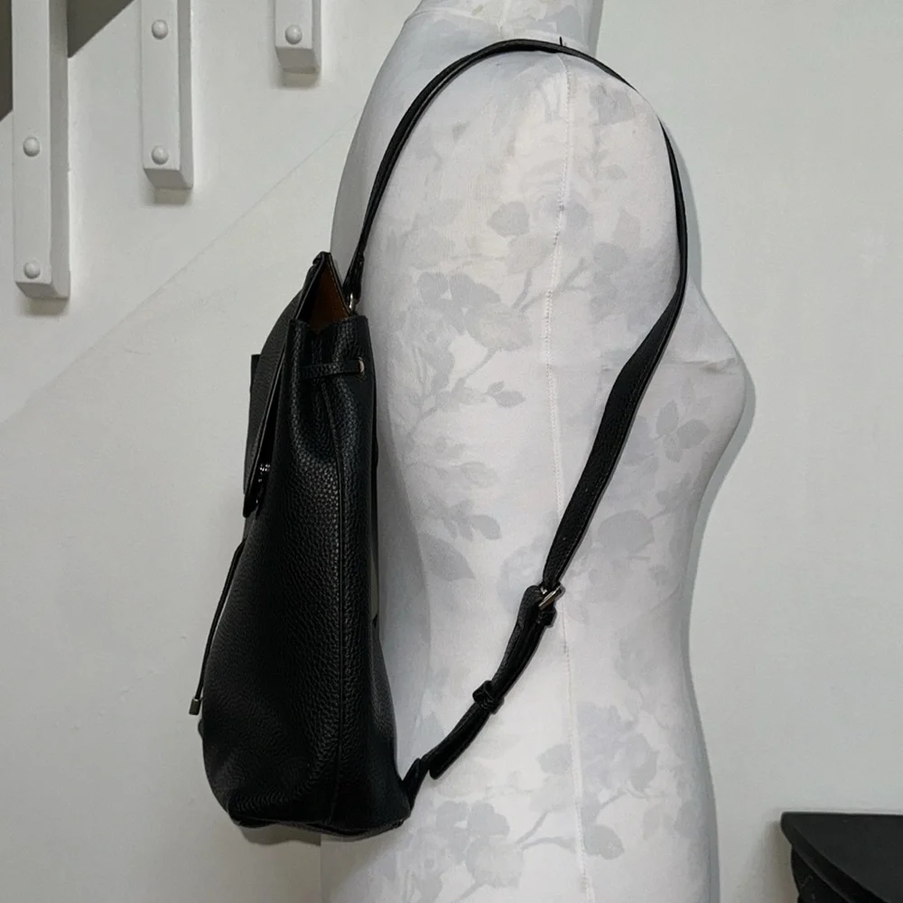 Guess Varsity Black Pebble Grain Adjustable Strap Backpack